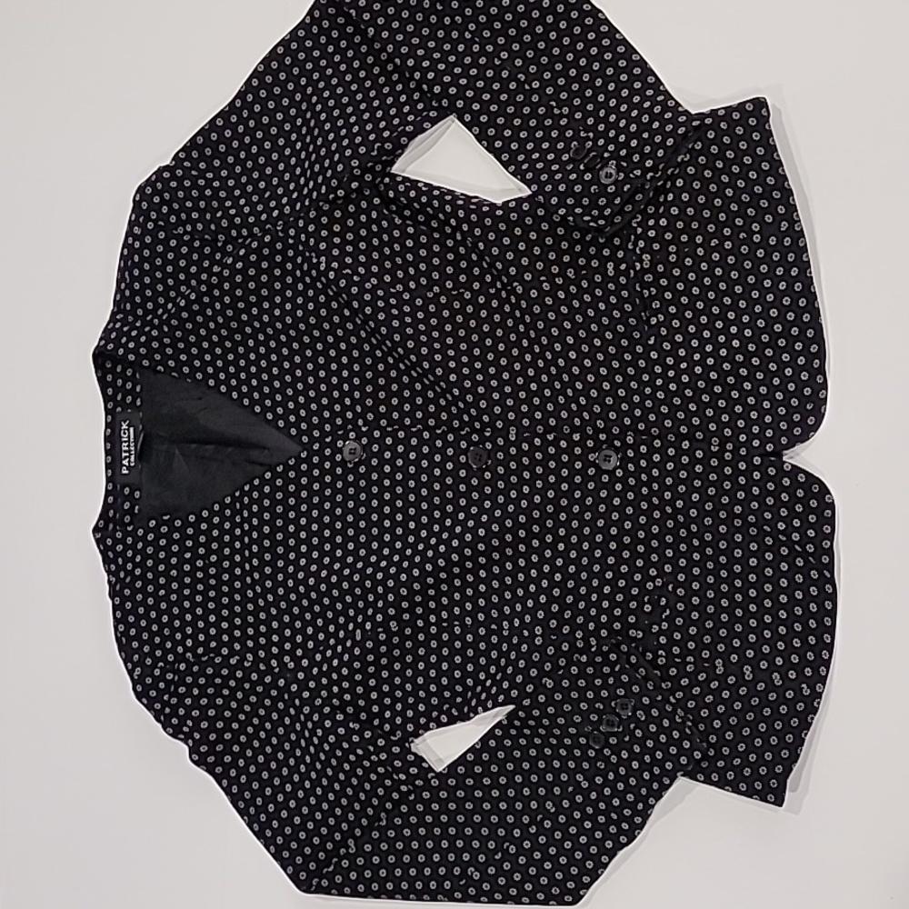 Patrick Collection 100% Silk Collarless Jacket Black White Medium - Picture 5 of 15